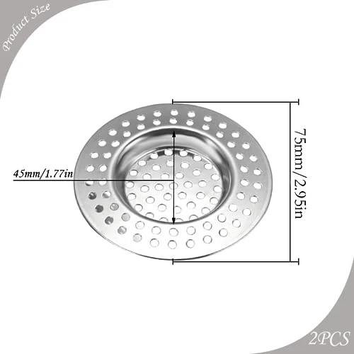 2 Pcs Filtro Lavello Cucina, Protezione per lo Scarico in Acciaio Inox, Filtro da Scarico per Lavandino, Lavandino Filtro, per Doccia e Scarico o Lavelli da Cucina