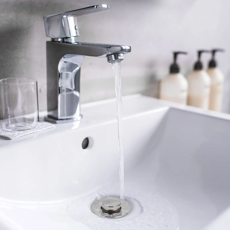 2 Pezzi Confezione da Scarico Lavabo Bagno Universale Pop up,Filtro Tappo Lavandino Bagno con Filtro Anti Clogging,Valvola Piletta Cucina Bidet Vasca(Per il foro di drenaggio di 34~40mm)