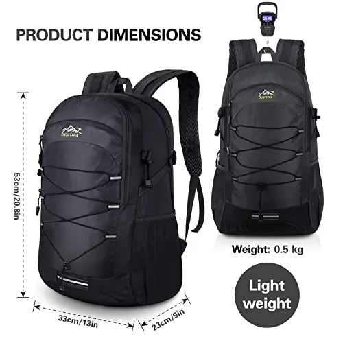 Besrina Zaino da Hiking 40L, Multifunzione Impermeabile Zaino da Viaggio con Strisce Riflettenti, per Uomini Donne Ciclismo, Viaggi, Arrampicata, Sport All'Aria Aperta