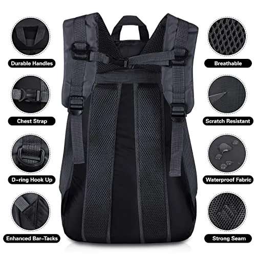 Besrina Zaino da Hiking 40L, Multifunzione Impermeabile Zaino da Viaggio con Strisce Riflettenti, per Uomini Donne Ciclismo, Viaggi, Arrampicata, Sport All'Aria Aperta