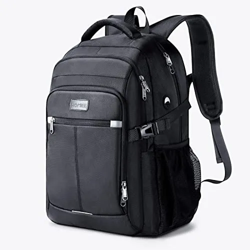 HOMIEE Zaino Uomo 17.3 Pollici Zaino Porta PC Antifurto 40L Bagaglio a Mano Zaini PC Portatili da Viaggio per Laptop Computer Lavoro Ufficio Scuola Università Unisex Nero Casual