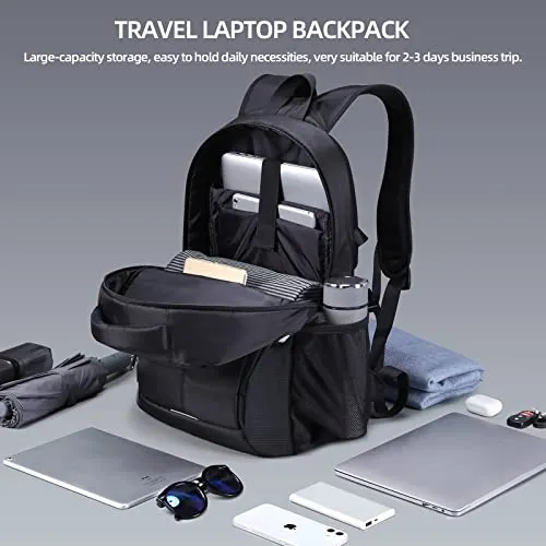 HOMIEE Zaino Uomo 17.3 Pollici Zaino Porta PC Antifurto 40L Bagaglio a Mano Zaini PC Portatili da Viaggio per Laptop Computer Lavoro Ufficio Scuola Università Unisex Nero Casual