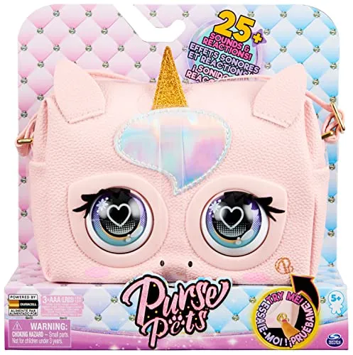 Purse Pets, Borsetta Unicorno, Borsetta Interattiva in Versione Unicorno per Bambina con Oltre 30 Suoni e Reazioni, Giocattoli per Bambine, 5+ Anni