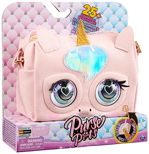 Purse Pets, Borsetta Unicorno, Borsetta Interattiva in Versione Unicorno per Bambina con Oltre 30 Suoni e Reazioni, Giocattoli per Bambine, 5+ Anni