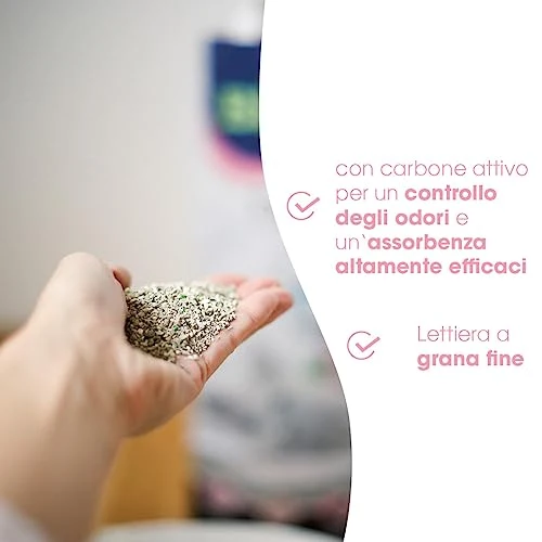 Biokat's Diamond Care Fresh profumata, Lettiera per gatti a grana fine con carbone attivo e aloe vera, 1 Sacco, 1 x 10 L