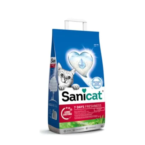Sanicat - Lettiera per gatti Classic con Aloe Vera | Controlla gli odori per 7 giorni | Assorbimento rapido | per l'igiene del tuo gatto | Formato 4 L