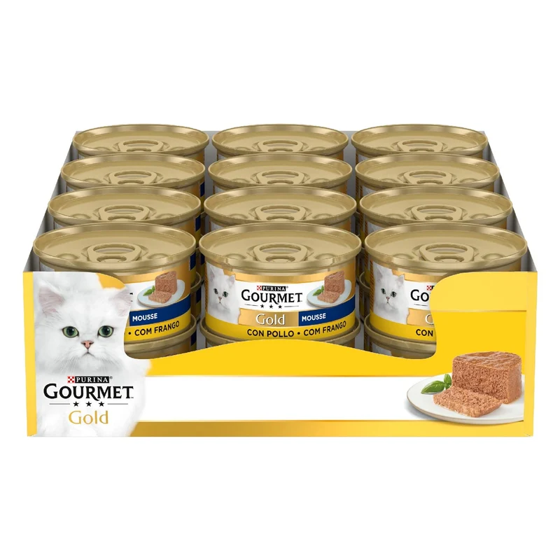 Purina Gourmet Gold Mousse per Gatti con Pollo, 24 Lattine da 85g