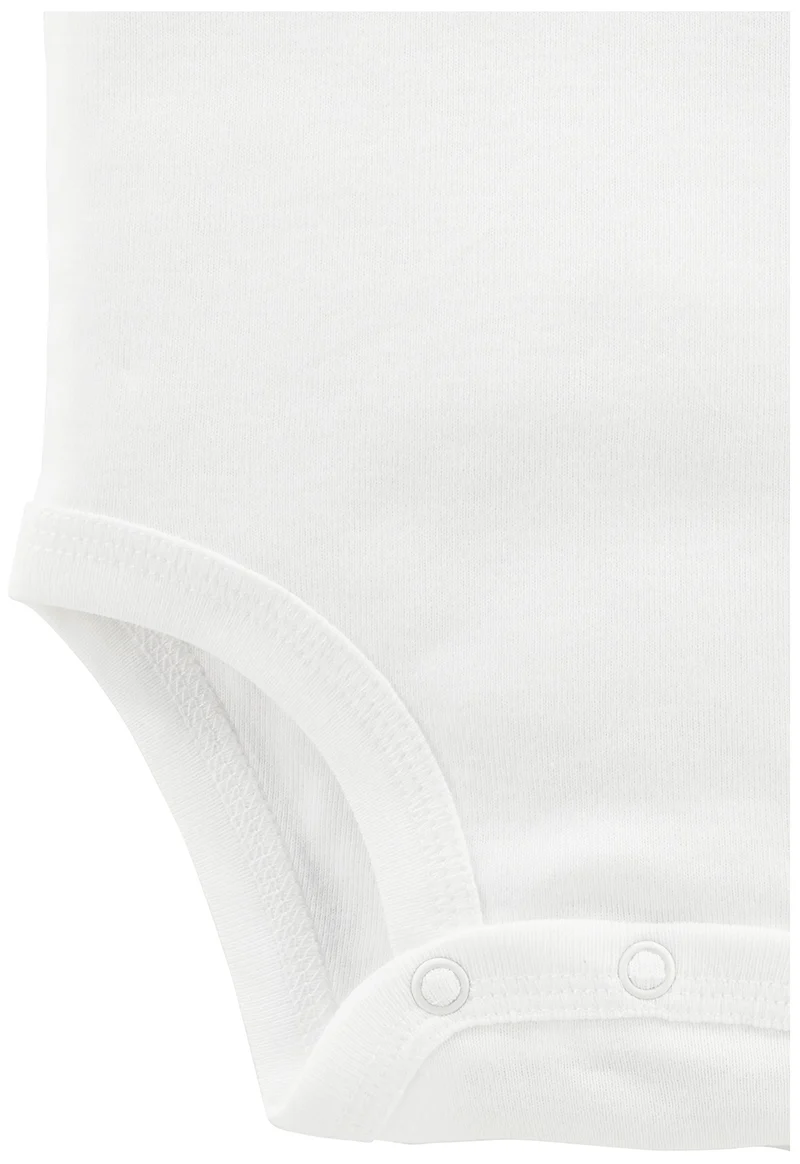 Simple Joys by Carter's Body a Maniche Lunghe Unisex Bimbi, Pacco da 7, Bianco, 0-3 mesi