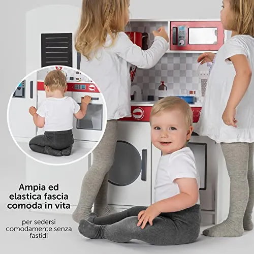 LaLoona - Set 2 paia calze bambina collant, calzamaglia bimba bimbo elasticizzati, ampio elastico alto in cotone (86-92, Grigio Scuro)