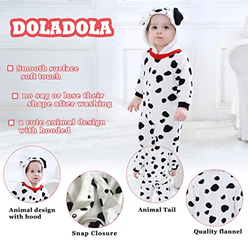 Doladola Costume da Halloween con Tutina con Cappuccio per Animali Costumi per Bambini (cane, 3-6 Mesi)