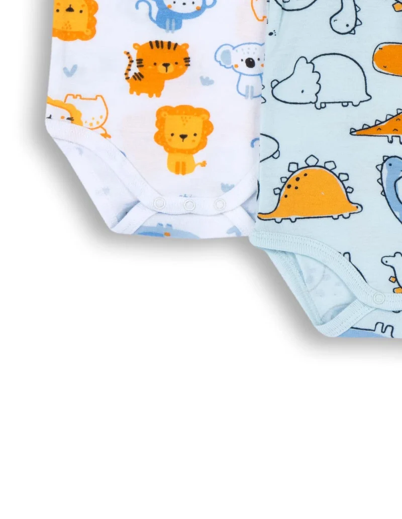 Chicco Set Body Con Maniche Corte in cotone , Body Unisex 0-24, Azzurro, 6 mesi (pacco da 4)