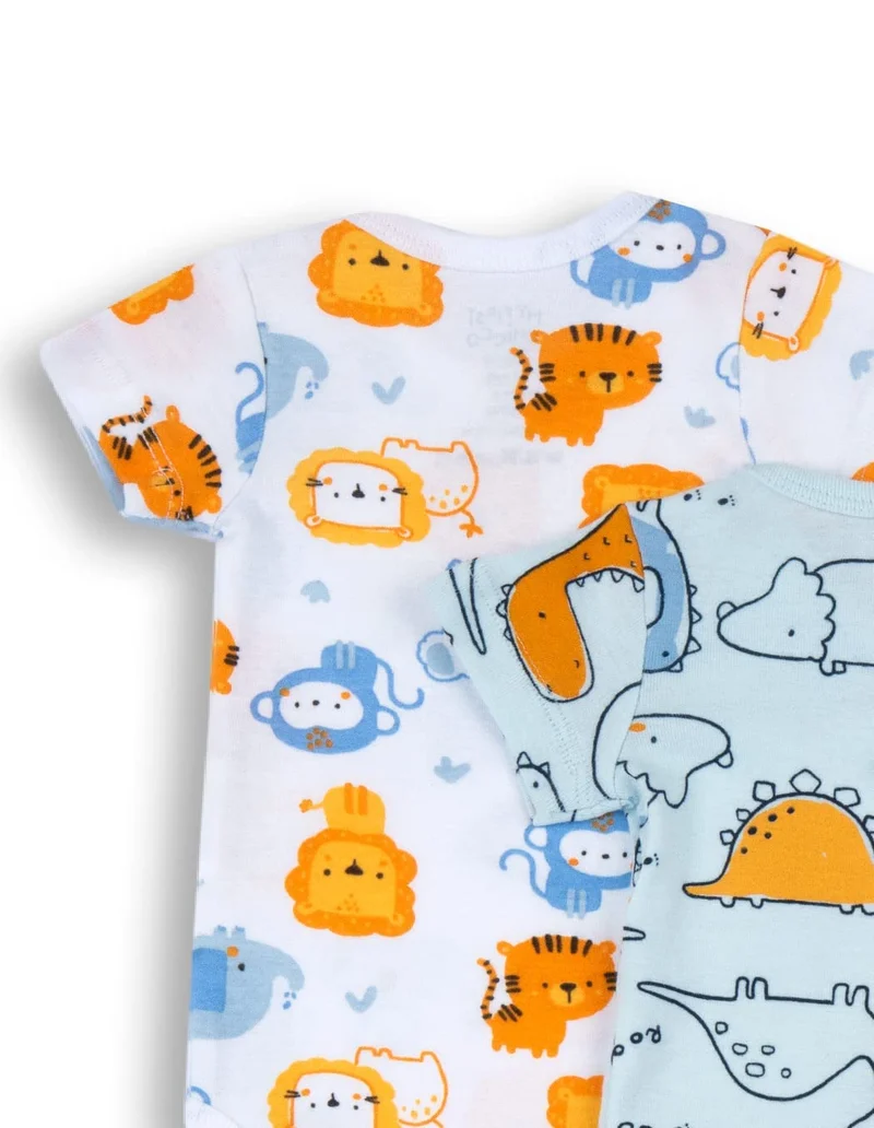 Chicco Set Body Con Maniche Corte in cotone , Body Unisex 0-24, Azzurro, 6 mesi (pacco da 4)