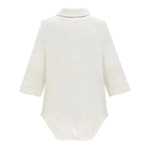 Ellepi 3 Pezzi Body Lupetto Neonato Neonata Manica Lunga AF2800 Caldo Cotone Interlock. Panna Grigio Rosso 3 Mesi