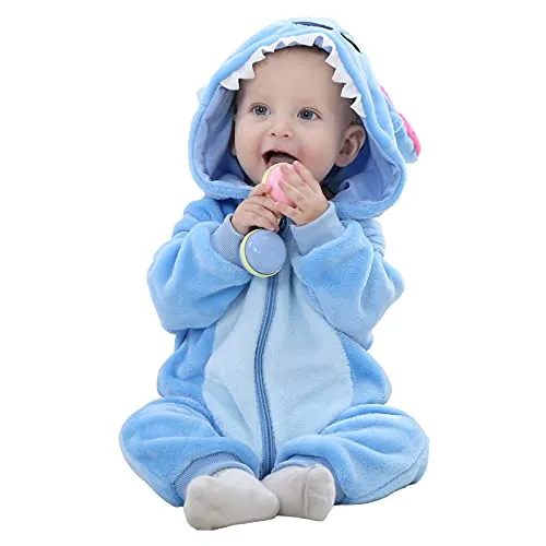Unisex Bambino Inverno Pagliaccetto Coniglio Tigre Cucire Animale Stile Flanella Cosplay Halloween Costume Attrezzatura