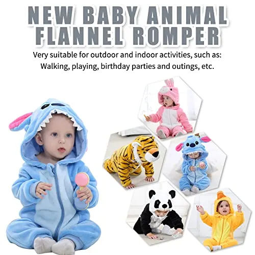 Unisex Bambino Inverno Pagliaccetto Coniglio Tigre Cucire Animale Stile Flanella Cosplay Halloween Costume Attrezzatura