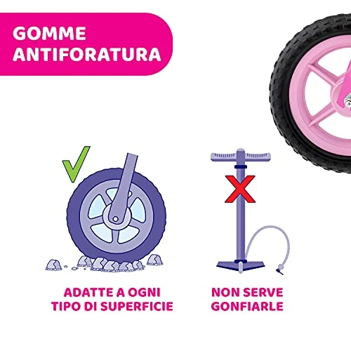 Chicco Pink Arrow Bicicletta Senza Pedali, Bici Senza Pedali Balance Bike per l'Equilibrio, con Manubrio e Sellino Regolabili, Max 25 Kg, Rosa, Giochi Bambini 2-5 Anni
