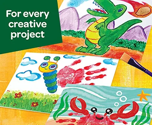 CRAYOLA I Lavabilissimi - 10 Tempere Lavabili per Bambini, Confezione da 10 Barattolini da 59 ml, per lavoretti e decorazioni, Età Consigliata: da 3 Anni