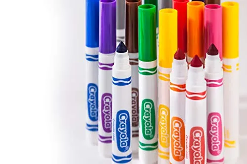 CRAYOLA, Pennarelli Lavabili a Punta Conica Grossa, Confezione da 24 Pezzi in Colori Assortiti, Età Consigliata: da 3 Anni