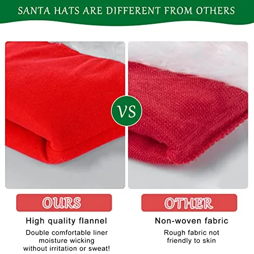 LIVESTN 3 Pezzi Cappello da Babbo Natale Cappello Babbo Natale Peluche, Cappelli di Natale Rossi Unisex per Adulti e Bambini, per Festa di Natale Costume Cosplay Capelli Accessori (adulto)
