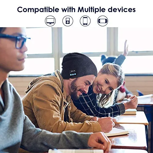 Cappello Bluetooth Idee Regalo Uomo - Cappello Uomo Donna Invernali, Berretto Bluetooth 5.0 Musica Cappello Migliori Regali Natale, Cappello Sportivo da Esterno Campeggio Sci, Ultra Morbidi Lavabili