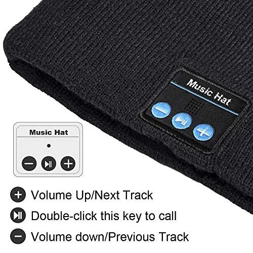 Cappello Bluetooth Idee Regalo Uomo - Cappello Uomo Donna Invernali, Berretto Bluetooth 5.0 Musica Cappello Migliori Regali Natale, Cappello Sportivo da Esterno Campeggio Sci, Ultra Morbidi Lavabili