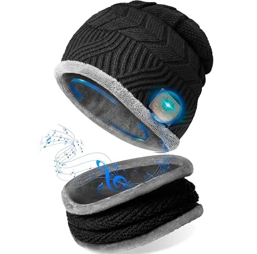 Regali Uomo Originali Cappello Bluetooth - Idee Regalo Natale Uomo Papà Amiche Regali Gadget Tecnologici Utili, Berretto con Cuffie Bluetooth Musica Sport Invernale Accessori Running Sci Elettronica