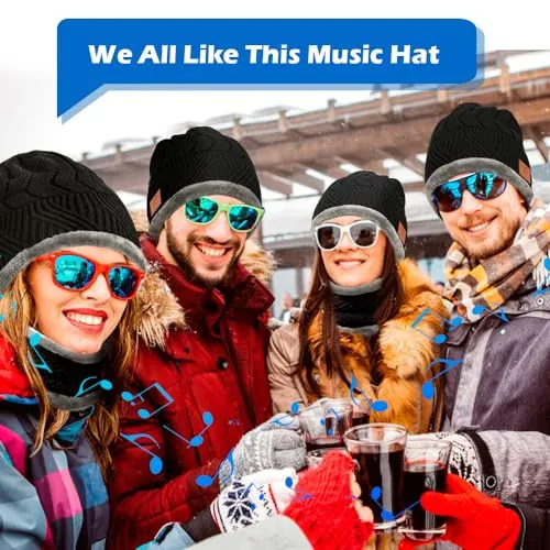 Regali Uomo Originali Cappello Bluetooth - Idee Regalo Natale Uomo Papà Amiche Regali Gadget Tecnologici Utili, Berretto con Cuffie Bluetooth Musica Sport Invernale Accessori Running Sci Elettronica