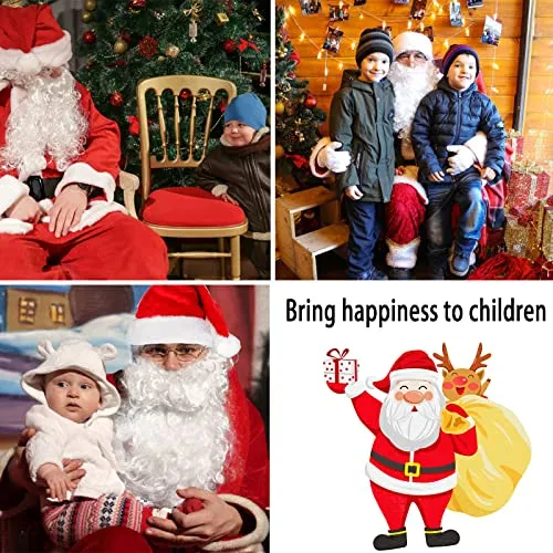 Costume Completo Babbo Natale, 7 Pezzi Costume Babbo Natale Uomo Resistente e Comodo da Indossare| Vestito Babbo Natale, Costume di Natale, Festa.