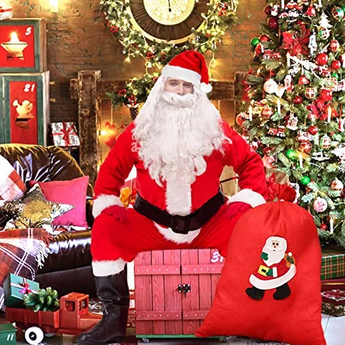 Costume Completo Babbo Natale, 7 Pezzi Costume Babbo Natale Uomo Resistente e Comodo da Indossare| Vestito Babbo Natale, Costume di Natale, Festa.