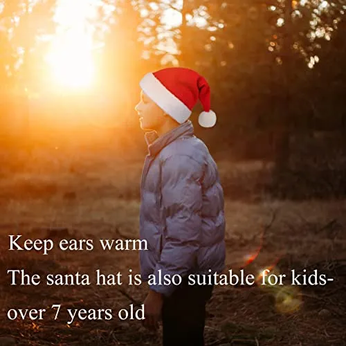 KONVINIT Cappello Babbo Natale Bambino Cappello Rosso Natale Bambina ragazzino cappello natale maglia cappello babbo natale bebe