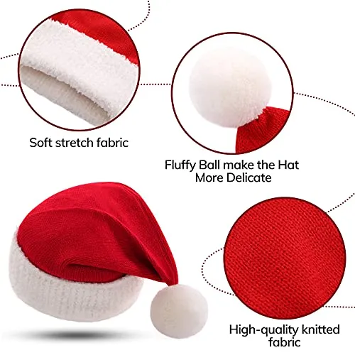 KONVINIT Cappello Babbo Natale Bambino Cappello Rosso Natale Bambina ragazzino cappello natale maglia cappello babbo natale bebe