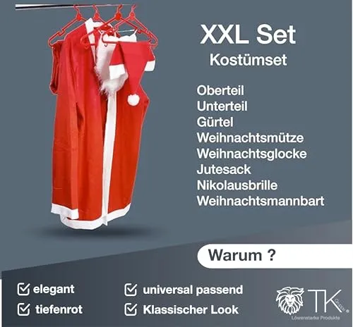 Costume da Babbo Natale 6 in 1 - Costume da Babbo Natale per Natale - Costume da Babbo Natale - Uomo/Adulti