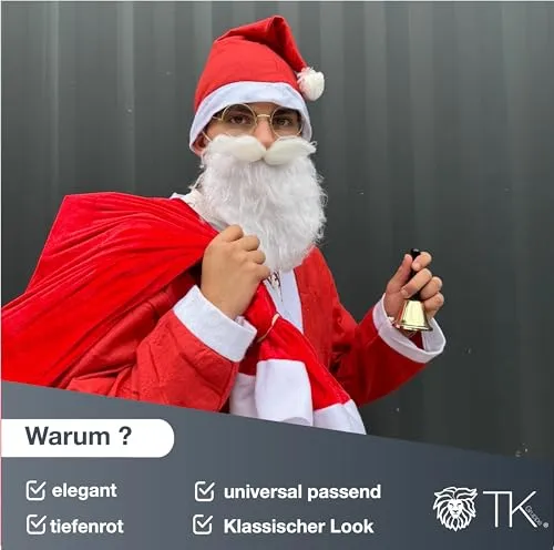 Costume da Babbo Natale 6 in 1 - Costume da Babbo Natale per Natale - Costume da Babbo Natale - Uomo/Adulti