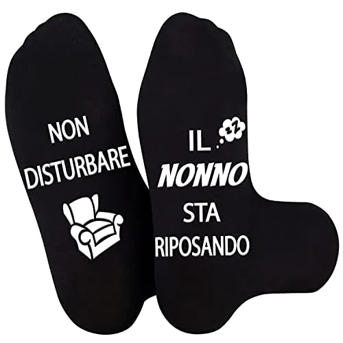 Merclix Regalo Nonno Natale Calzini Uomo Divertenti Cotone Antiscivolo Nonno Idee Regalo Regali Nonno Divertenti Regalo Per Nonno Compleanno Da Nipote Festa Del Papà Idee Regalo Nonni