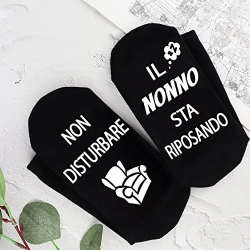 Merclix Regalo Nonno Natale Calzini Uomo Divertenti Cotone Antiscivolo Nonno Idee Regalo Regali Nonno Divertenti Regalo Per Nonno Compleanno Da Nipote Festa Del Papà Idee Regalo Nonni