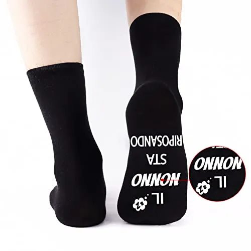 Merclix Regalo Nonno Natale Calzini Uomo Divertenti Cotone Antiscivolo Nonno Idee Regalo Regali Nonno Divertenti Regalo Per Nonno Compleanno Da Nipote Festa Del Papà Idee Regalo Nonni