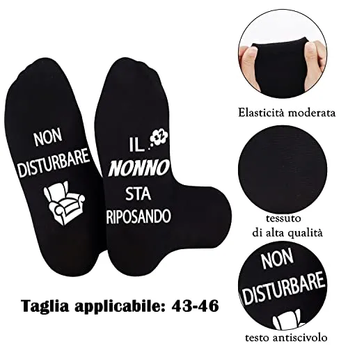 Merclix Regalo Nonno Natale Calzini Uomo Divertenti Cotone Antiscivolo Nonno Idee Regalo Regali Nonno Divertenti Regalo Per Nonno Compleanno Da Nipote Festa Del Papà Idee Regalo Nonni