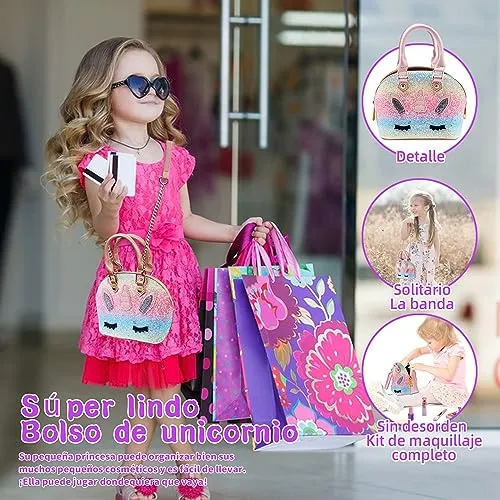 Unicorno Trucchi Bambina Set - 22 pezzi Trousse Trucchi Bambina Anallergici,Lavabile Set Di Trucchi Per Bambini,Valigetta Trucco Bambina,Giochi Bambina Natale Compleanno Regalo 3 4 5 6 7 8 9 10 Anni