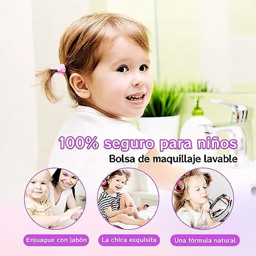 Unicorno Trucchi Bambina Set - 22 pezzi Trousse Trucchi Bambina Anallergici,Lavabile Set Di Trucchi Per Bambini,Valigetta Trucco Bambina,Giochi Bambina Natale Compleanno Regalo 3 4 5 6 7 8 9 10 Anni