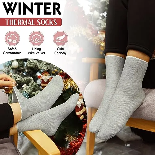 Niwicee Sciarpa Donna Invernale Cappelli Guanti Calze Set Guanti Touch Screen Invernali Winter Set Caldo Berretti Sciarpa Regalo Di Natale Plush Paraorecchie Per All'Aperto-Grigio-