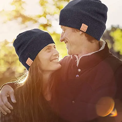Cappello Bluetooth, Idee Regalo Natale Berretto Invernali Uomo Donna - Berretto Bluetooth 5.0 Musica Cappello Migliori Regali Natale con Cuffie Stereo e Microfono Viva Voce,Ultra Morbidi Lavabili