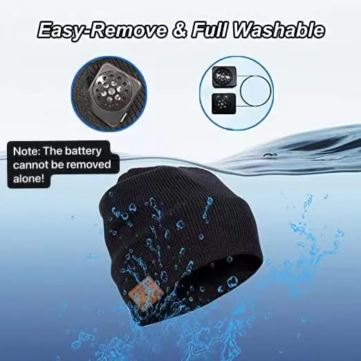 Cappello Bluetooth, Idee Regalo Natale Berretto Invernali Uomo Donna - Berretto Bluetooth 5.0 Musica Cappello Migliori Regali Natale con Cuffie Stereo e Microfono Viva Voce,Ultra Morbidi Lavabili