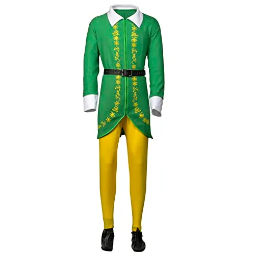 AudMsier Abbigliamento da Elfo di Halloween Abbigliamento Natalizio Abbigliamento da Uomo Abbigliamento da Festa per Uomo e Donna per Adulti(M)