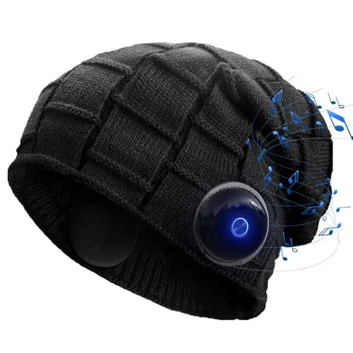 Loowoko Cappello Bluetooth Uomo Donna,Idee Regalo Natale Invernali,Berretto Bluetooth 5.1 Musica Cappello con Cuffie Stereo e Microfono Viva Voce,Cappello Invernale per Gli Sport all'Aria