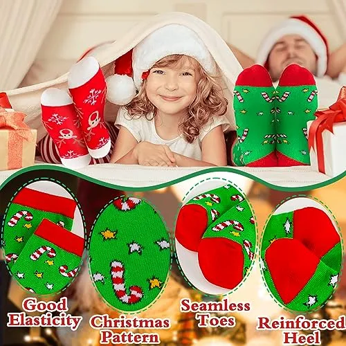 MOYKSRR 8 Paia Calzini Natale, Calze Natale Cotone, Cotone Caldi Calze, Natale Calzini Cotone Unisex, Calzini Divertenti Regali Natale Compleanno per Mamma Moglie Amica, Taglia 36-43
