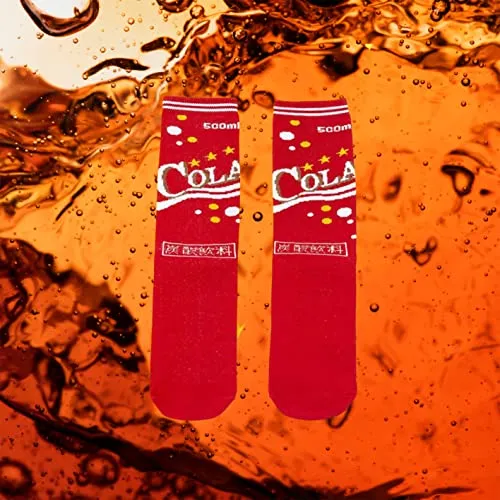 JAMILA Calze Donna Divertenti e Originali in Cotone, Calzini Simpatici in Varie Fantasie Tg Unica EU 36-42 (4 Pack-Pranzo)