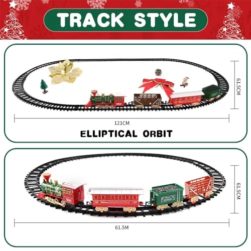 DONGQI Trenino Natalizio,Treno elettrico di Natale,Trenino Natale con Luci e Suoni per Natale Decorazioni, Trenino Natalizio Regalo per Bambini natalizio