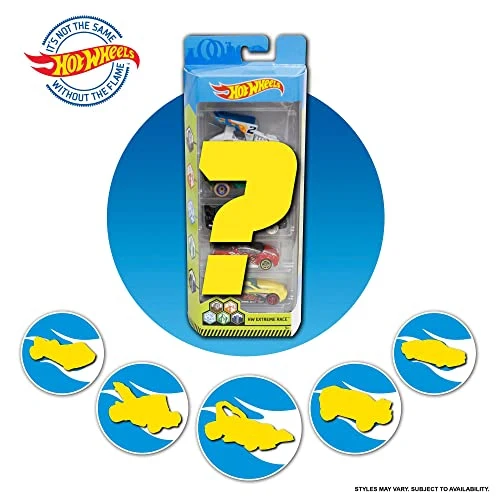 Hot Wheels Confezione da 5 Veicoli, Macchinine Hot Wheels in Scala 1:64 con Dettagli Autentici, Scegli tra I Temi e i Modelli e Collezionale Tutte, Giocattolo per Bambini, 3+ Anni, 01806