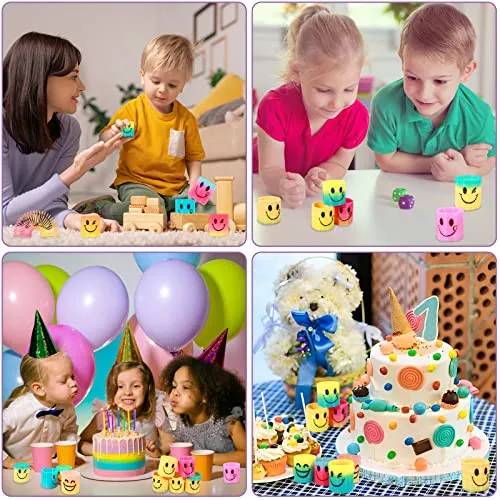 Annhao 30 Pezzi Molle per Bambini, Gadget Compleanno Bambini, Mini Smile Molla Giocattolo, Regalini Fine Festa Compleanno, Bambini Invitati Riempitivi
