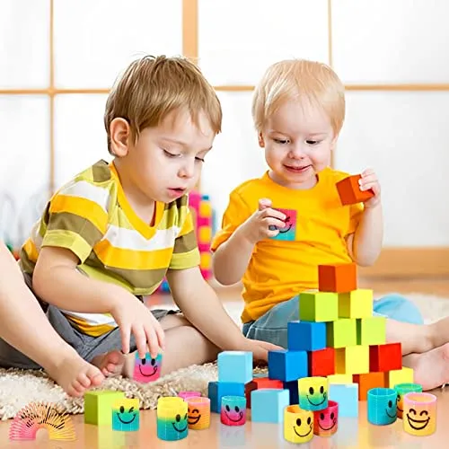 Annhao 30 Pezzi Molle per Bambini, Gadget Compleanno Bambini, Mini Smile Molla Giocattolo, Regalini Fine Festa Compleanno, Bambini Invitati Riempitivi